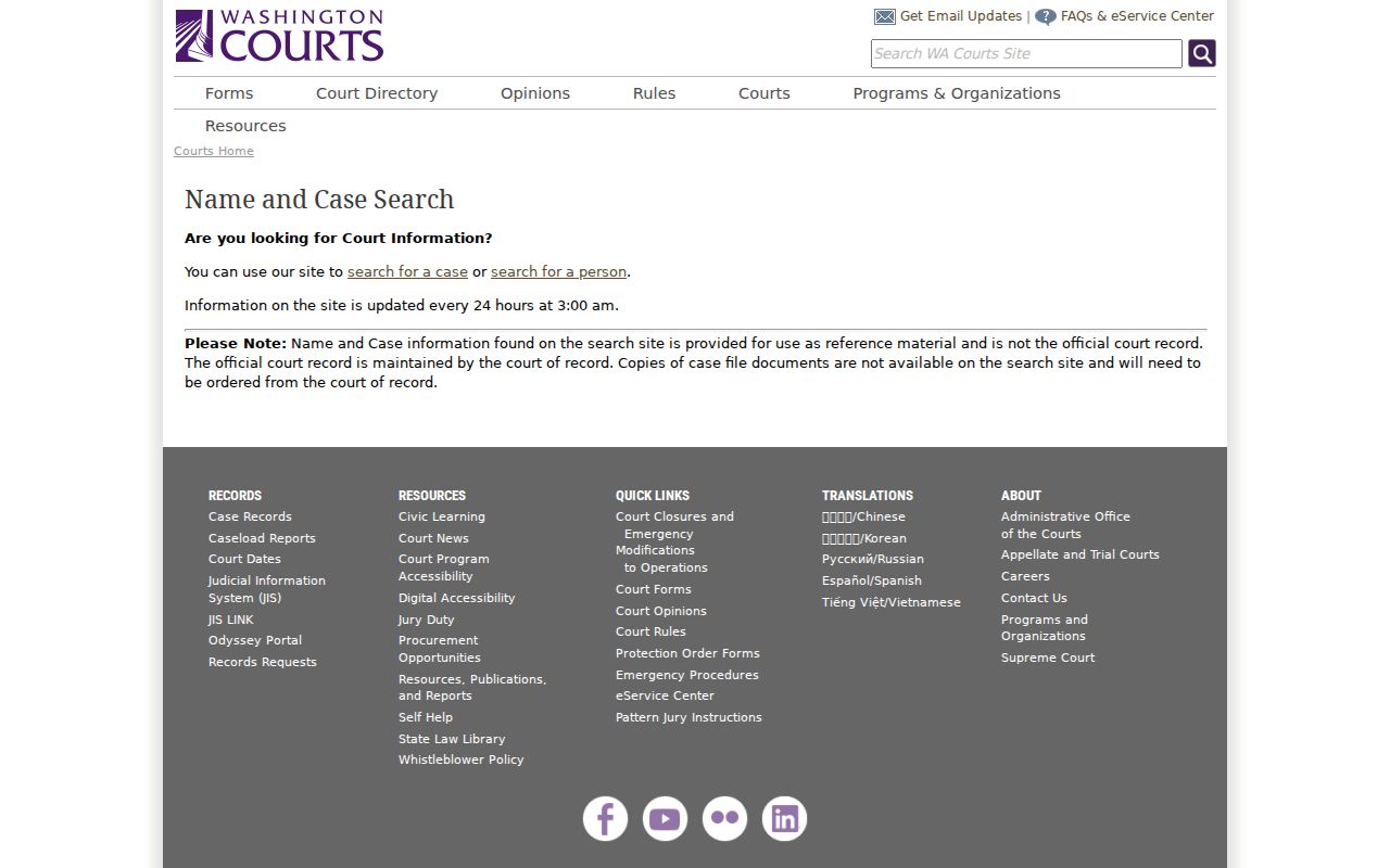 Kirkland residents directory Washington court name search