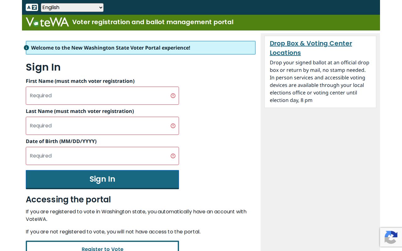 Kirkland residents directory VoteWA voter lookup entry